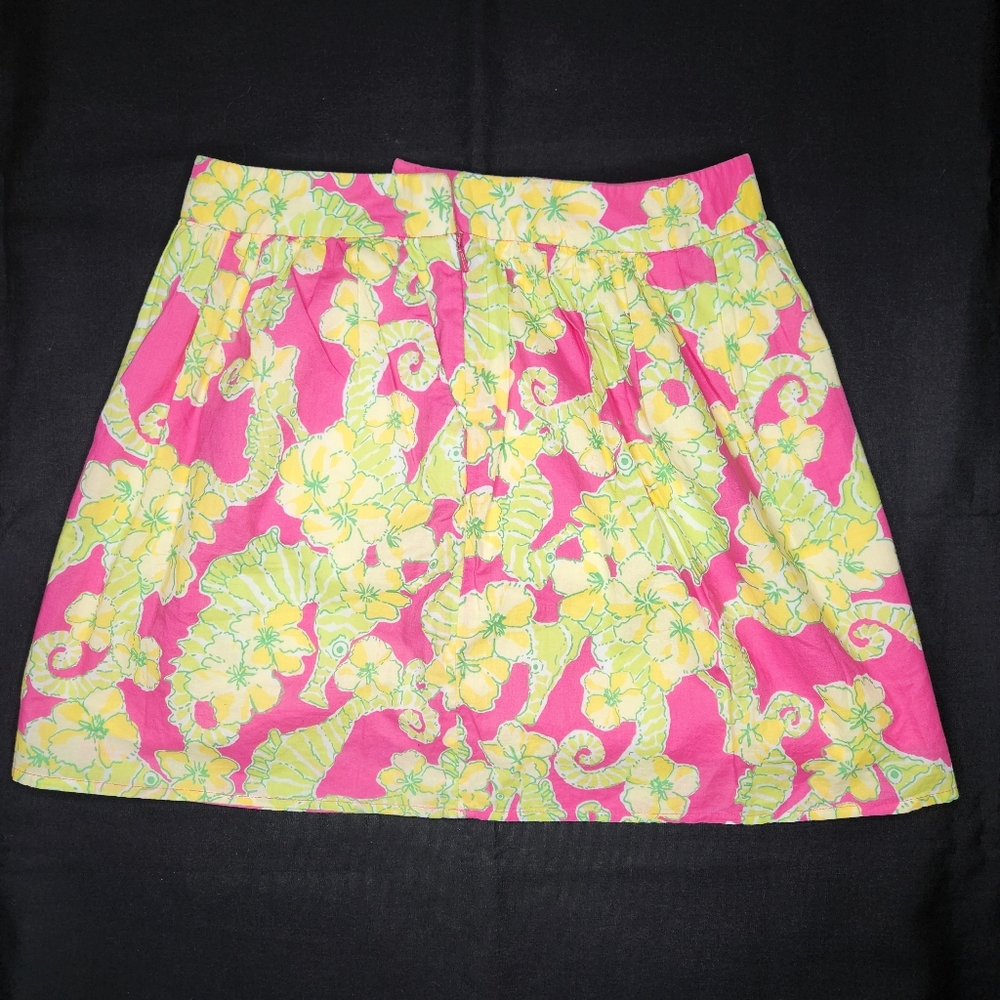 Lilly Pulitzer Vintage Pink Whitley Floral Seahorse  Pocketed Mini Skort Size 2